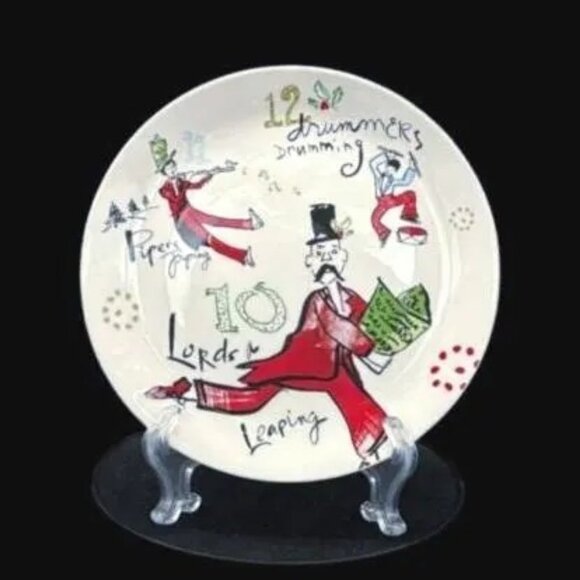 Lenox 12 Days of Christmas Porcelain Dessert Plates set of 4 NIB - Picture 6 of 11